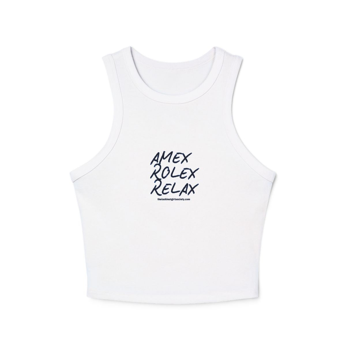 Amex, Rolex, Relax Racer Tank Top